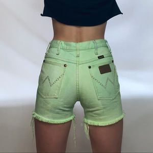 Bright green wranglers w/ Swarovski crystal detail